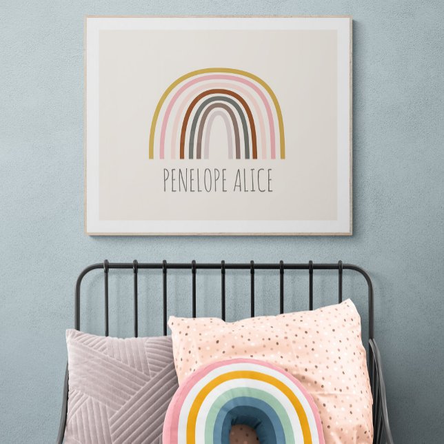 Minimalist Boho Rainbow Teckning Personlig Poster (Skapare uppladdad)