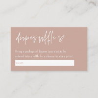Minimalist Boho Rosa Hej Baby Diaper Raffle