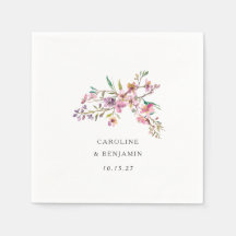 Minimalist Boho Rosa Wildblommor Bröllop Anpassnin