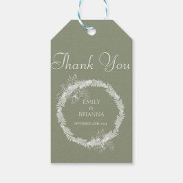 Minimalist Boho Sage Grönt bröllop Presentetikett