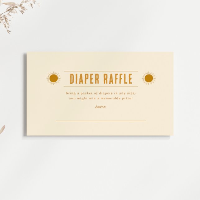 Minimalist Boho Sunshine Baby Shower Diaper Raffle Tilläggskort (Skapare uppladdad)