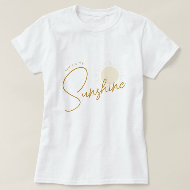 Minimalist Boho Sunshine Baby Shower Mamma T-Shirt (Design framsida)