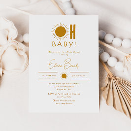 Minimalist Boho Sunshine Baby Shower Oh Baby! Inbjudningar