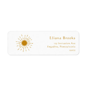 Minimalist Boho Sunshine-Returetiketter Returadress Etikett
