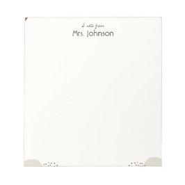 Minimalist Boho Teacher Notepad Anteckningsblock