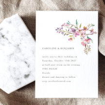 Minimalist Boho Whimsical Rosa Wildblomme Bröllop