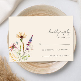 Minimalist Boho WildblommBlommigt Bröllop OSA Kort