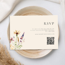 Minimalist Boho WildblommBlommigt Bröllop OSA Kort