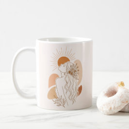 Minimalist Boho Woman Art Mug Kaffemugg
