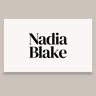 Minimalist Bold Editorial Style QR Code White Visitkort