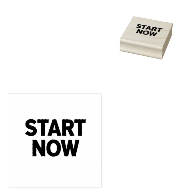 Minimalist bold start now text stämpel (Stämplad)