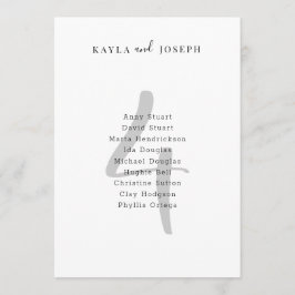 Minimalist Bold Wedding Table Number 4 Card Inbjudningar