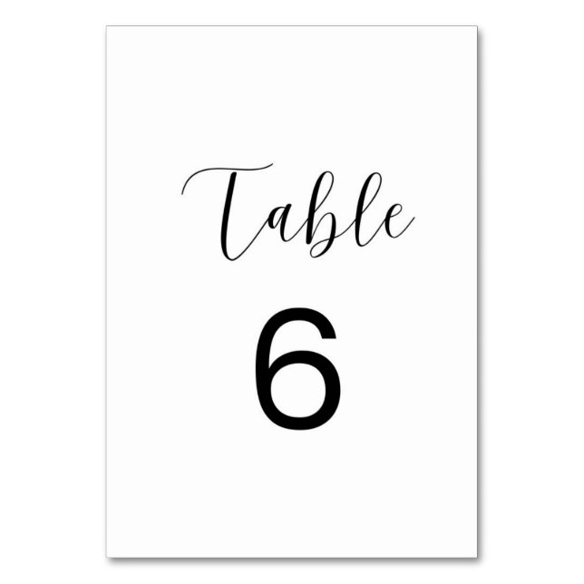 Minimalist Bordskort Nummer 6 (Framsidan)