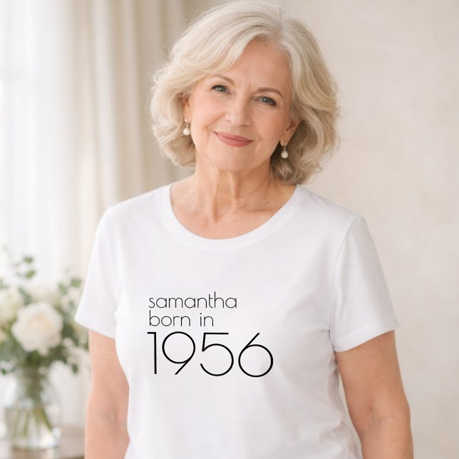 Minimalist Born in 1956 70th Birthday Party T Shirt (Skapare uppladdad)