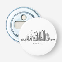 Minimalist Boston City Skyline Illustration Flasköppnare
