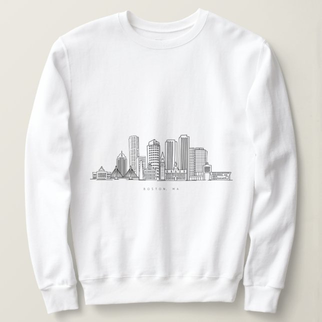Minimalist Boston City Skyline Illustration T Shirt (Design framsida)