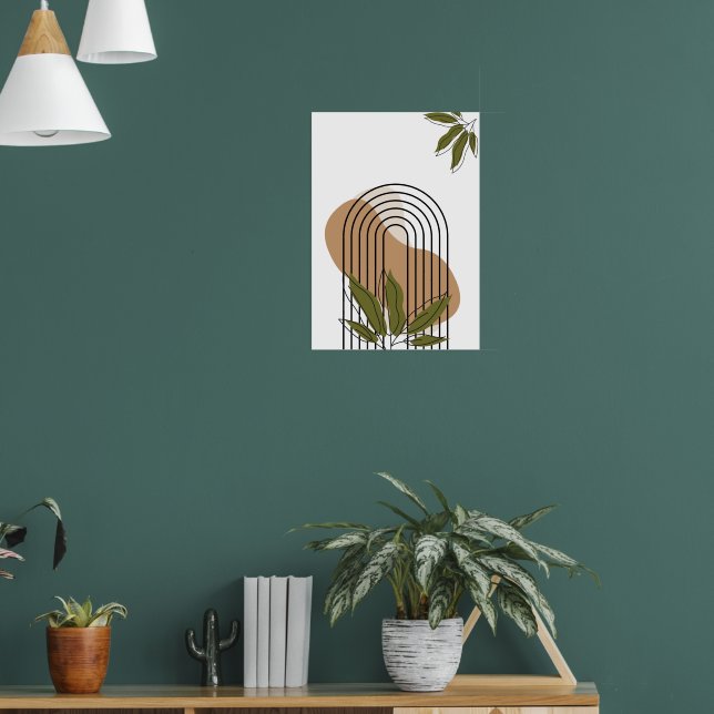 minimalist botanical boho wall art poster (Vardagsrum 1)