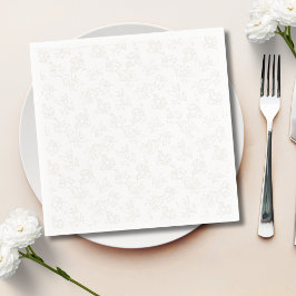 Minimalist Botanical Floral Pattern Beige Gold Pappersservett