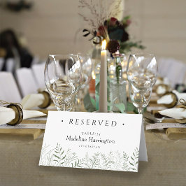 Minimalist Botanical Leafy Wedding Place Card Placeringskort