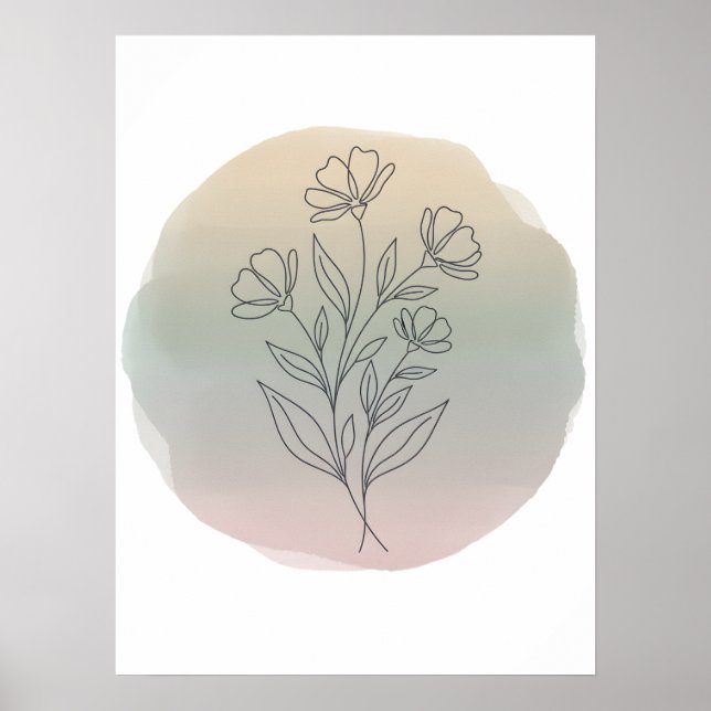 Minimalist Botanical Line Art Poster (Framsidan)