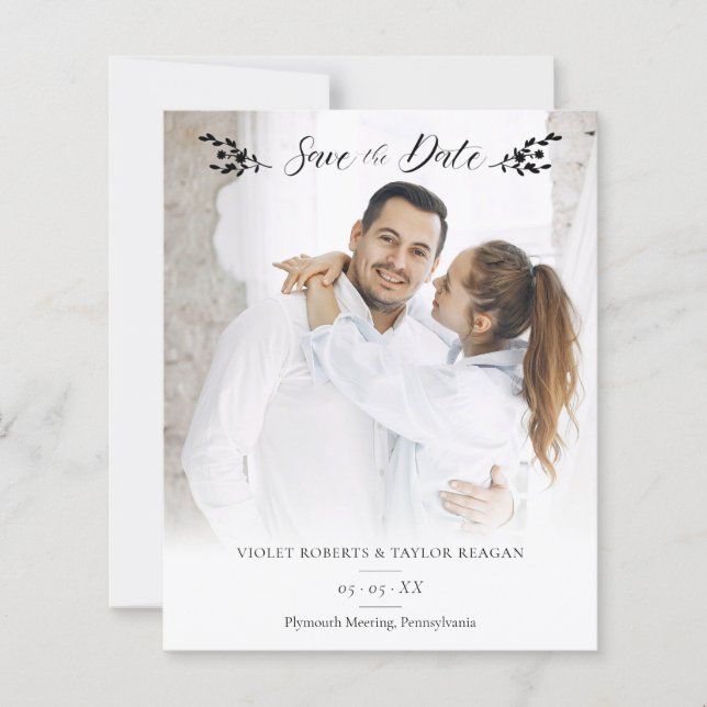 Minimalist Botanical Personalized Wedding Photo (Framsida)