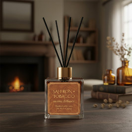 Minimalist Botanical Reed Diffuser Label Template Fyrkantigt Klistermärke