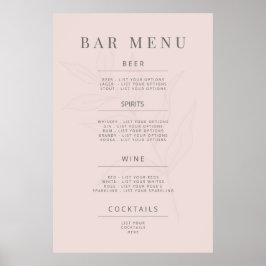 Minimalist Botanical Wedding Sign Poster