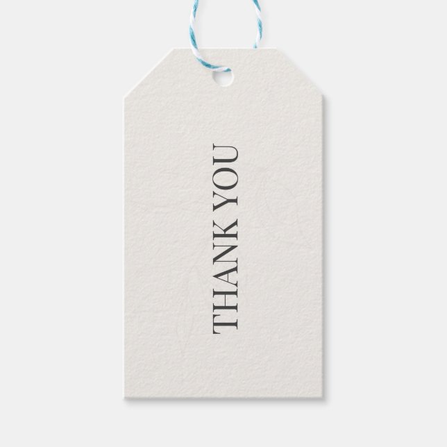 Minimalist Botanical Wedding  | Warm Ivory Presentetikett (Framsidan)