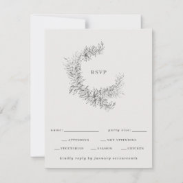 Minimalist Botanical Wreath Wedding OSA Kort
