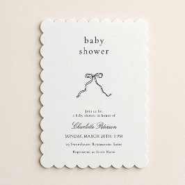 Minimalist Bow Baby Shower Invitation Inbjudningar