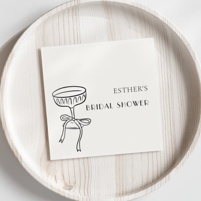 Minimalist Bow Champagne Bröllopsdusch Dekoration Pappersservett (Skapare uppladdad)