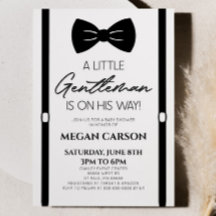 Minimalist Bowtie A Little gentleman Baby Shower