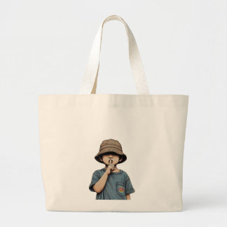 Minimalist Boy Illustration Tote Bag  Jumbo Tygkasse