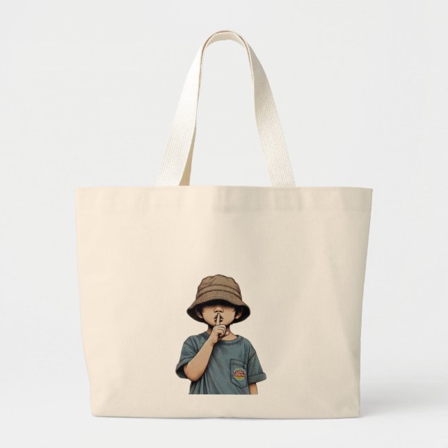 Minimalist Boy Illustration Tote Bag  Jumbo Tygkasse (Framsidan)