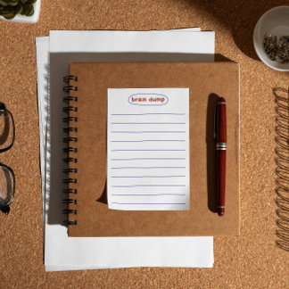 Minimalist brain dump and notes post-it block