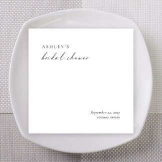 Minimalist Bridal Shower Napkins | Modern Elegant Pappersservett