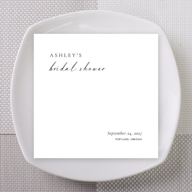 Minimalist Bridal Shower Napkins | Modern Elegant Pappersservett (Minimalist Bridal Shower Napkins | Modern Elegant
)