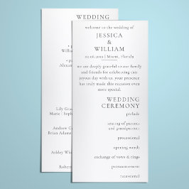Minimalist Bröllop Ceremony Program