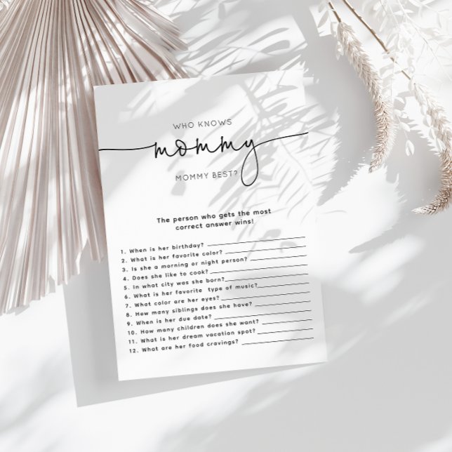 Minimalist Bröllopsspel för Vem Känner Mamma Bäst  (Skapare uppladdad)