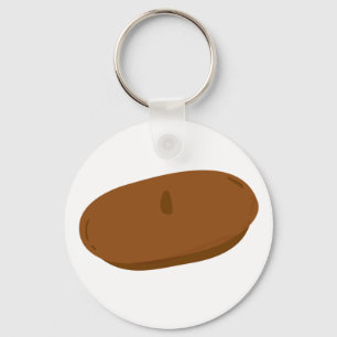 Minimalist Brown Beret Fransk Hat Nyckelring
