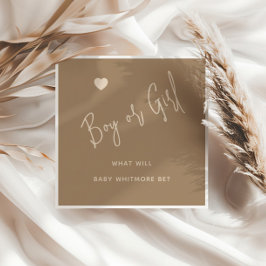 Minimalist Brown Boy eller Girl Gender Reveal Pappersservett