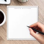 Minimalist Brown Monogram Two Border Anteckningsblock<br><div class="desc">Create your own personalized notepads with olive green elegant chic typography monogram name and two border line design in brown color.</div>