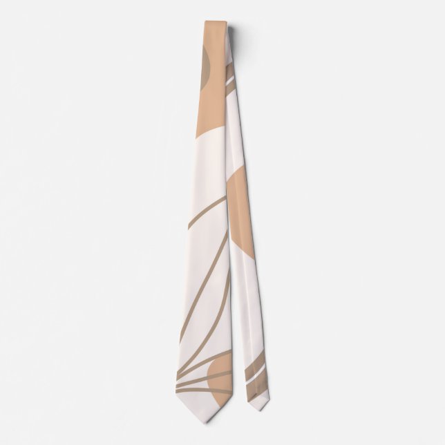 Minimalist Brown Tan och White Neck Tie Slips (Framsida)