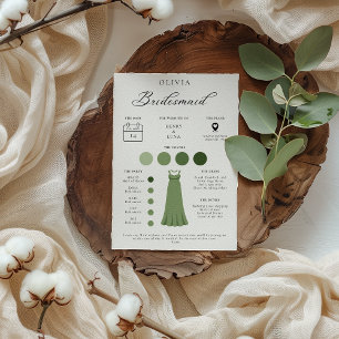 Minimalist Brudtärna Bröllopsfest Informationskort Inbjudningar