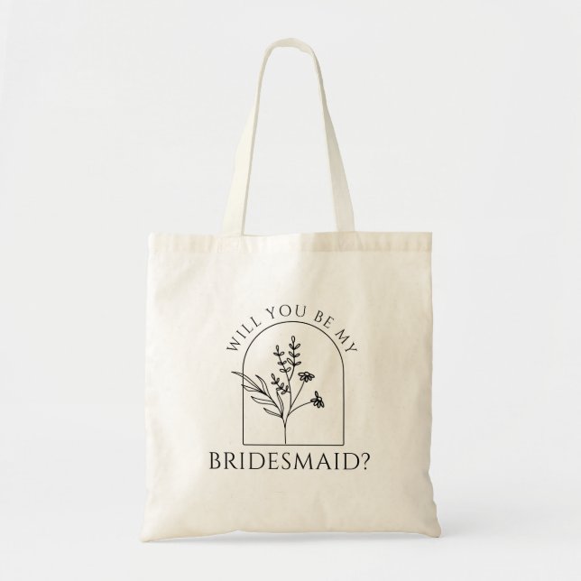 Minimalist Brudtärna Förslag Bröllopshuvudtärna Tygkasse (Framsidan)