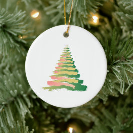 Minimalist Brushstroke Christmas Tree Julgransprydnad Keramik
