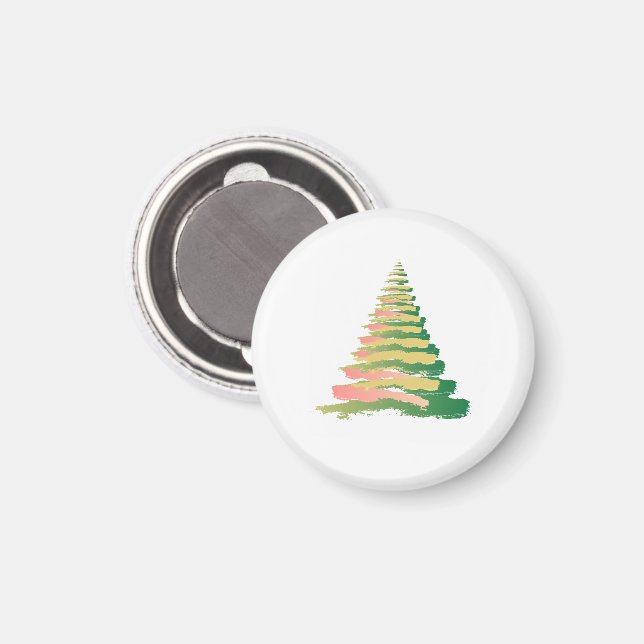 Minimalist Brushstroke Christmas Tree Magnet (Front/Back)