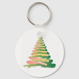 Minimalist Brushstroke Christmas Tree Nyckelring