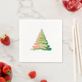 Minimalist Brushstroke Christmas Tree Pappersservett