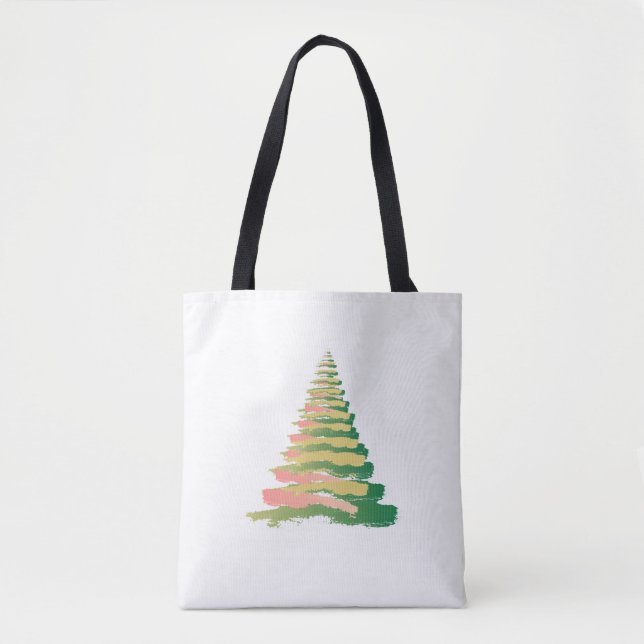 Minimalist Brushstroke Christmas Tree Tygkasse (Framsida)